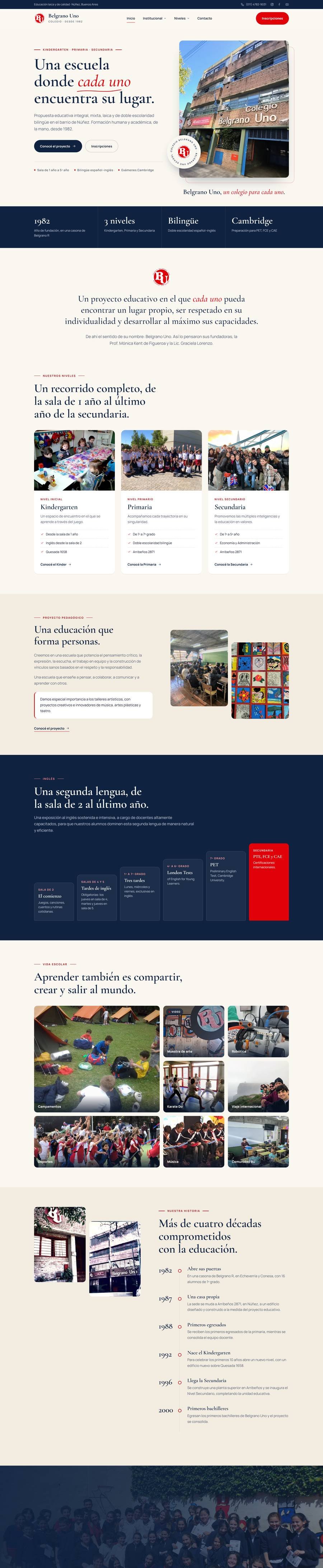 Web de Colegio Belgrano Uno