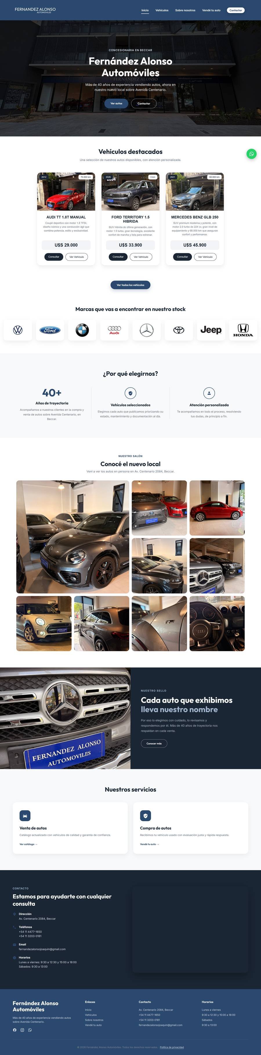 Web de Fernández Alonso Automóviles