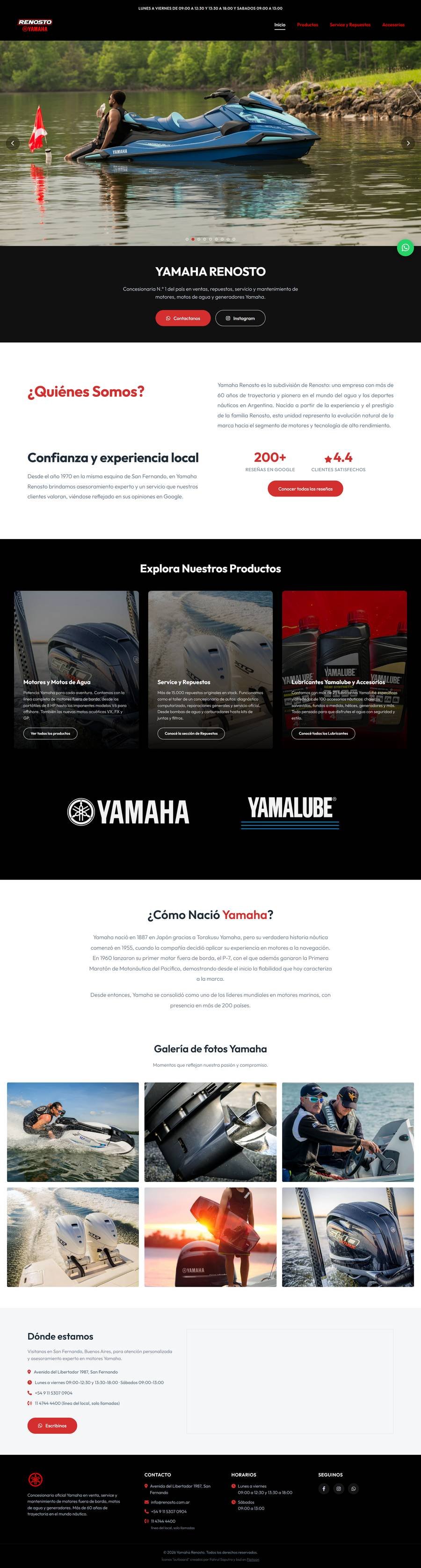 Web de Yamaha Renosto